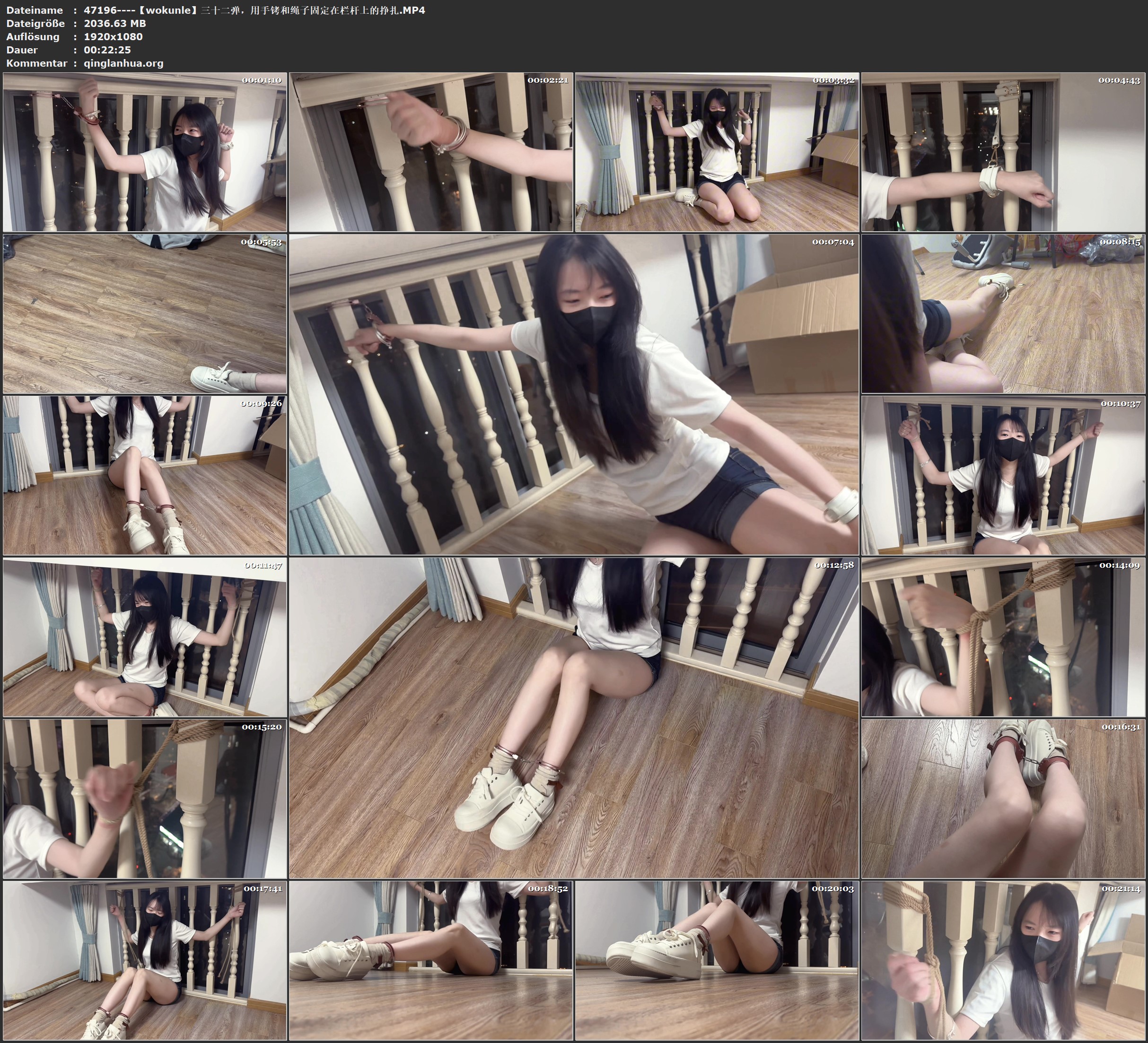 47196----【wokunle】三十二弹，用手铐和绳子固定在栏杆上的挣扎.jpg