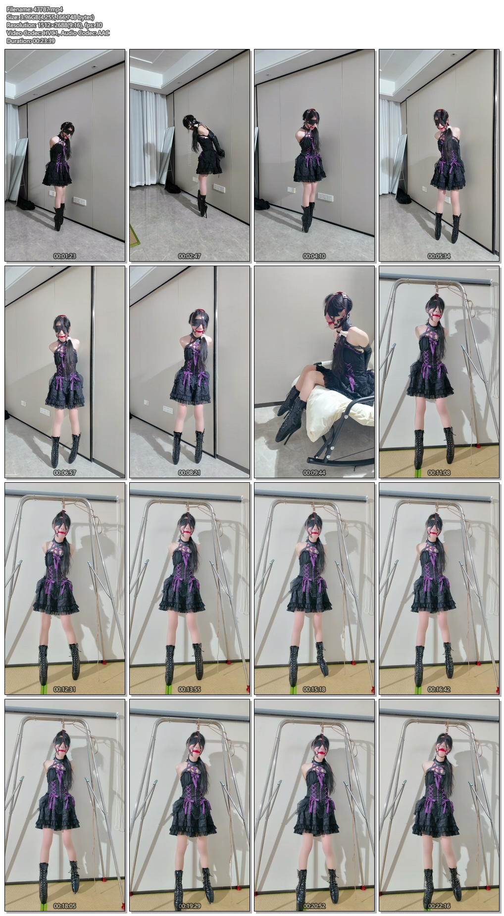 47787----【长颜草】芭蕾高跟鞋罚站移动 吊起口球强制罚站，虐足痛到痛哭到最后只用鞋.jpg