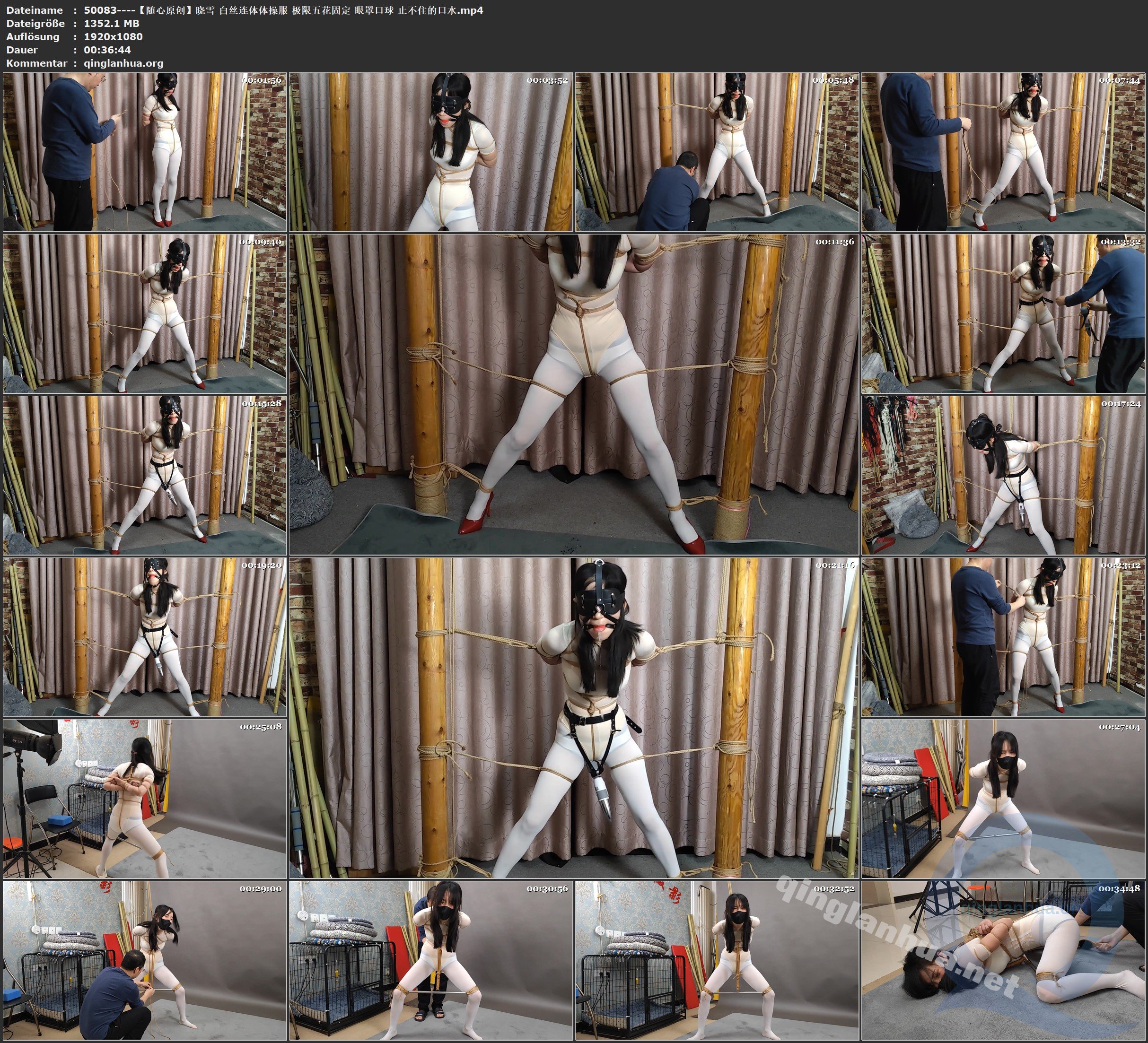 50083----【随心原创】晓雪 白丝连体体操服 极限五花固定 眼罩口球 止不住的口水.jpg