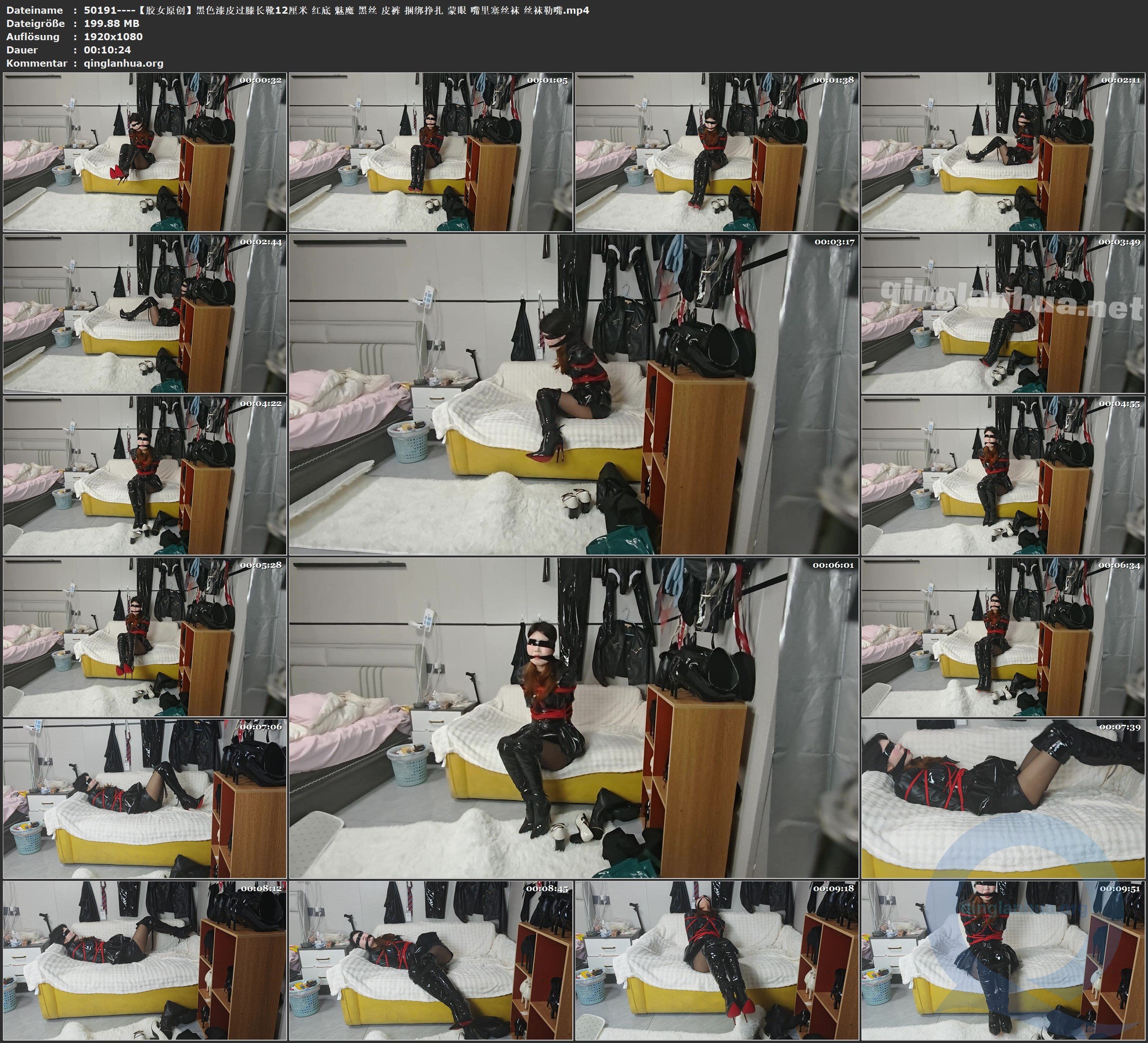 50191----【胶女原创】黑色漆皮过膝长靴12厘米 红底 魅魔 黑丝 皮裤 捆绑挣扎 蒙眼 嘴.jpg