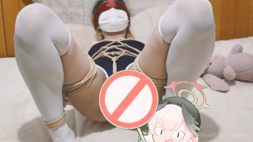 【米粒儿】白丝校供死库水，合法萝莉挑战无内话筒跳蛋！龟甲+分腿缚+足控tk，无限强高！