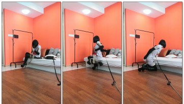 【一只萌熊】单手套单腿站立自缚