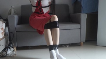 【凉叶子】【针织叶子】皮带x胶带的搭配捆绑，很难想象我在这种条件下挣脱的样子