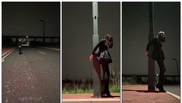 【Sub咔咔】户外厚黑背铐在路灯下SubM