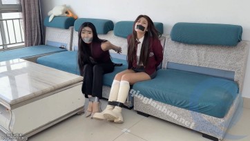 【梦川】姐妹花双双被捆绑 胶带➕蒙眼➕扎带