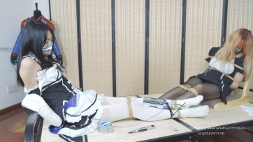 【绿帽学院】户外行走还有什么好玩的不~2号机翻身 TK 一脸很开心的样子 女仆 COSplay 跳DAN放置 口球 筋肉枪