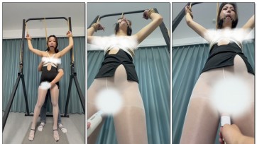 【束人映像】强制弓腰吊缚高跟鞋长时间站立 手动TD豆豆 Y具手动前戏 站立P机频率拉满高频输出
