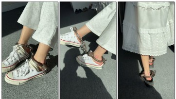 【布莱恩】女大学生初次体验脚镣，黑铁制式脚镣