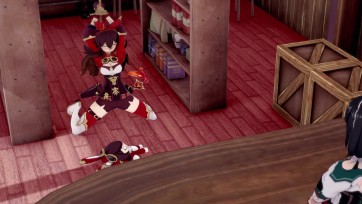 【3D动画】《因偷盗被抓的安柏》偷盗商品被抓现行的安波，被店主进行“手头批评教育”并内内堵嘴