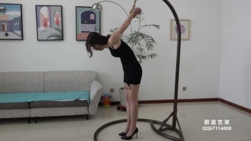 【蔚蓝艺束】瑶瑶 直臂股绳吊缚 脚尖点地痛苦万分 张口器口水直流