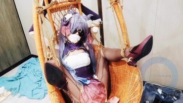 【XcTian】 原神刻晴旗袍cos被绑在吊椅上郊狼折磨
