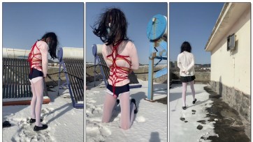 【玖喵ing】雪地户外龟甲缚露出