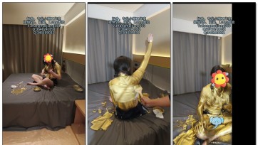 【奴舍】男娘模特金粉涂满身+浅尝真空袋窒（上）息