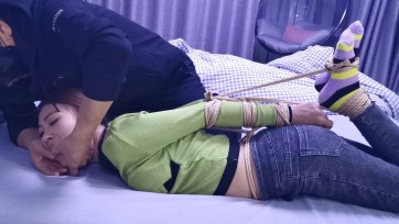 【JS】艾诺 棉袜驷马捆绑 袜子塞嘴 震动