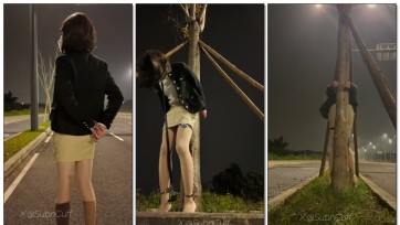 【Sub咔咔】项圈脚镣背铐在树上SubM