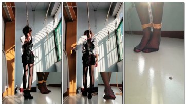 【玩家自缚】黑丝里放黄豆，强制踮脚