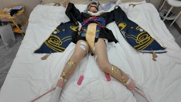 【苏苏】神里绫华大字束缚，震动棒跳蛋电击调教，tk，揉胸，掐脖